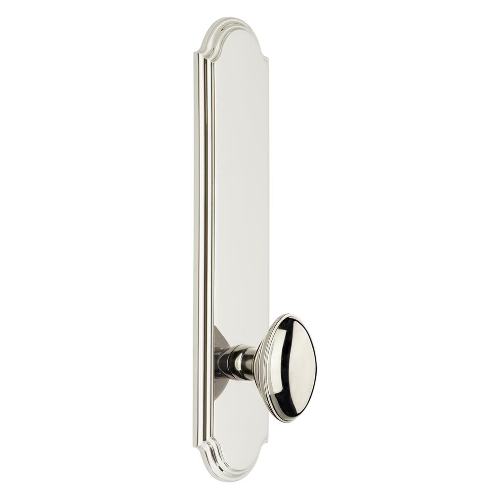 Grandeur by Nostalgic Warehouse ARCEDN Arc Tall Plate Privacy with Eden Prairie Knob in Polished Nickel